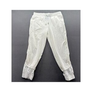Adidas Joggers Womens L Stella McCartney Barricade White Pants Zipper Cuffs